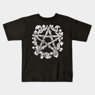 Mushroom Pentacle, Witchy, Gothic, Punk Kids T-Shirt